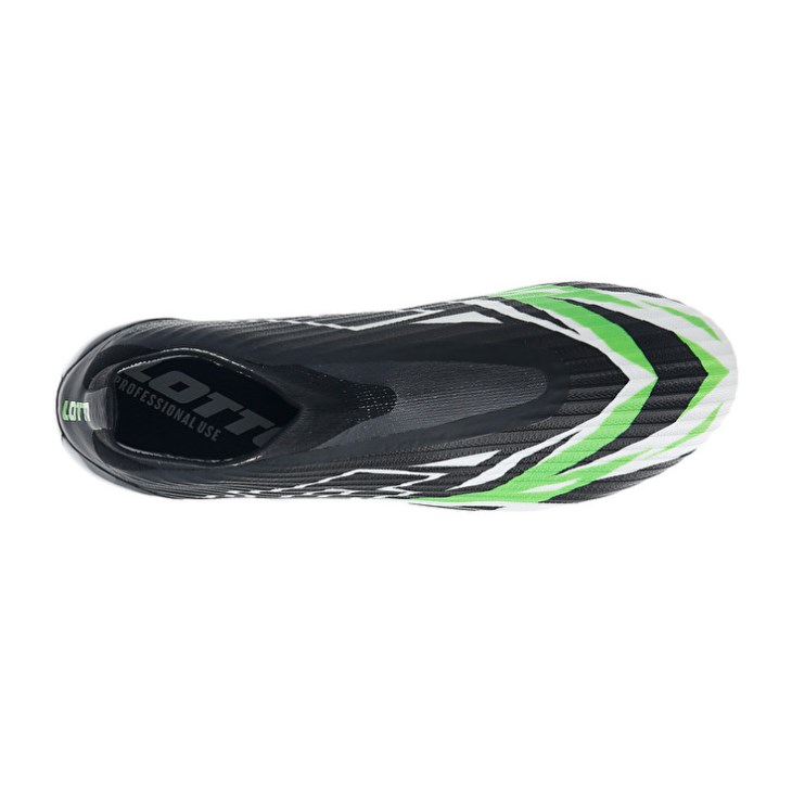 Men Lotto Solista 100 VI Gravity FG Football Boots Black / White / Green | CY892189B3