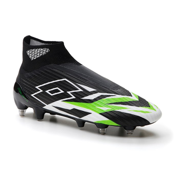 Men Lotto Solista 100 VI Gravity SGX Football Boots Black / White / Green | SJ260306A0