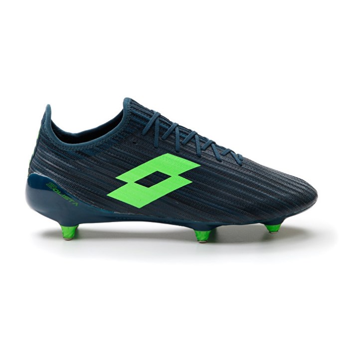 Men Lotto Solista 200 III SG 6 Football Boots Navy Blue / Green | UA099089F2