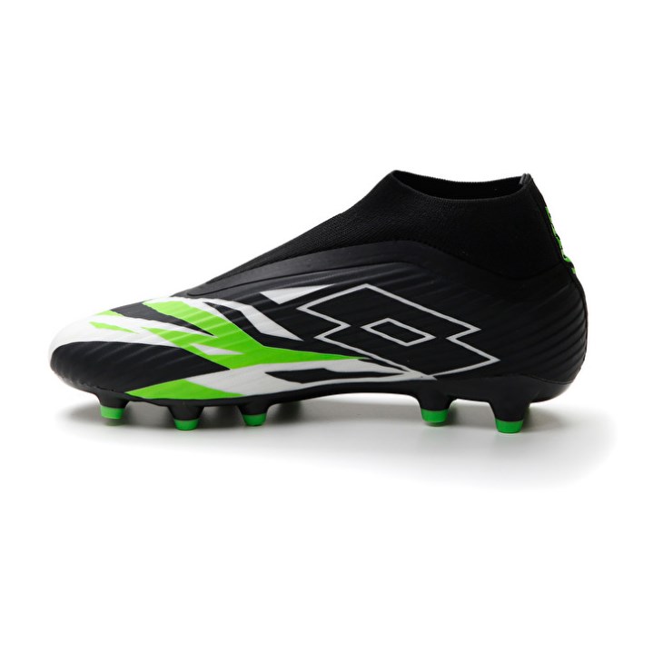 Men Lotto Solista 300 VI Gravity FG Soccer Shoes Black / White / Green | LF612001U8