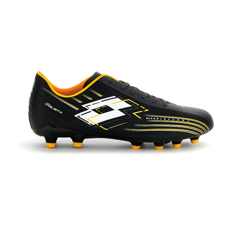 Men Lotto Solista 700 VII FG Soccer Shoes Black / Yellow | JU906470J6