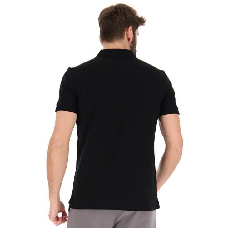 Men Lotto Sports Capri III Polo Shirts Black | JC942844Z6