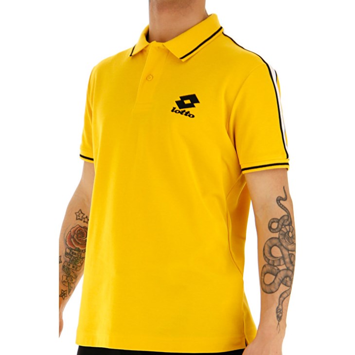 Men Lotto Sports Lipari PQ Polo Shirts Yellow | MS934723G3