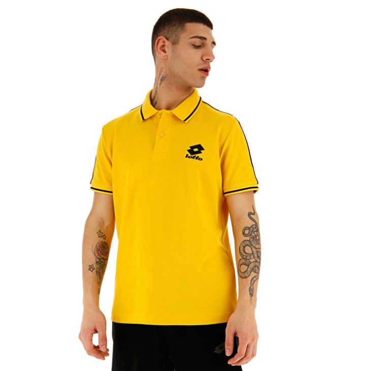 Men Lotto Sports Lipari PQ Polo Shirts Yellow | MS934723G3