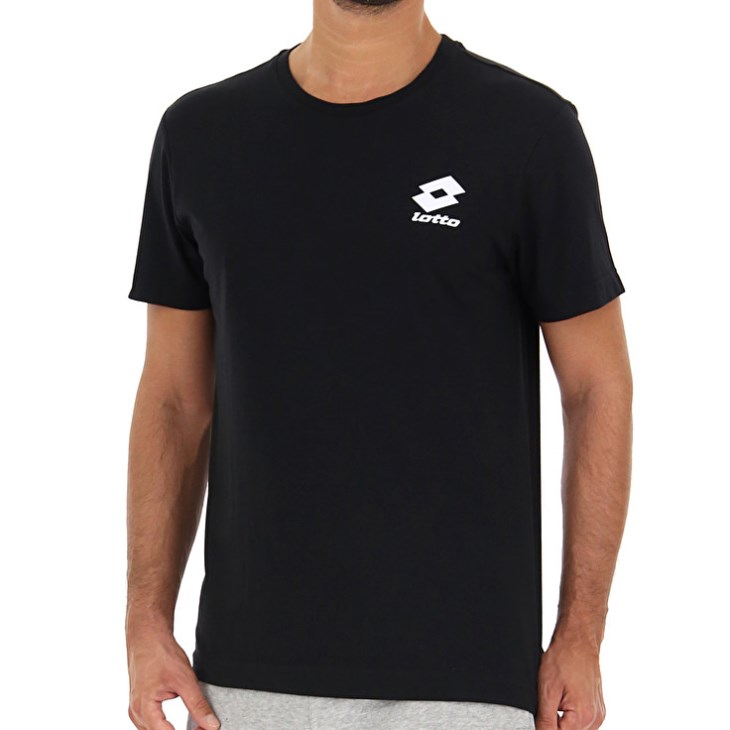 Men Lotto Sports Zip BS JS T Shirts Black | UE841484N2