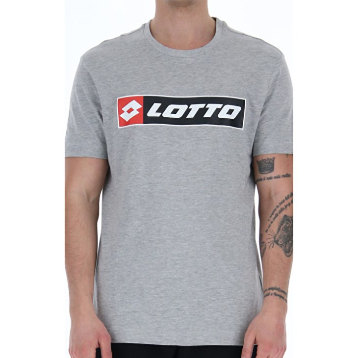 Men Lotto Sports Zip Logo MEL JS T Shirts Grey | WP781558F4