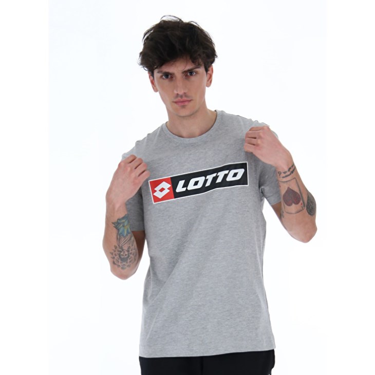 Men Lotto Sports Zip Logo MEL JS T Shirts Grey | WP781558F4