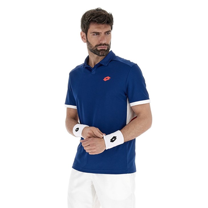 Men Lotto Squadra III Polo Shirts Blue | JA268276F9
