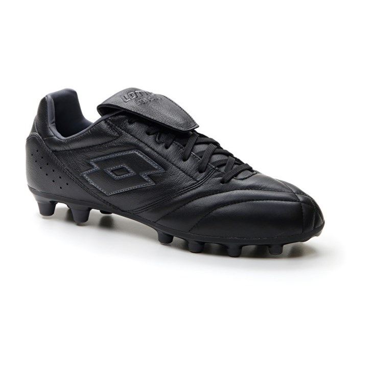 Men Lotto Stadio 200 III FG Football Boots Black / Dark Grey | ZJ934703B0