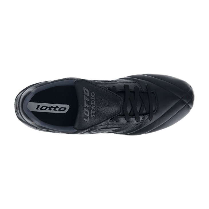 Men Lotto Stadio 200 III FG Football Boots Black / Dark Grey | ZJ934703B0