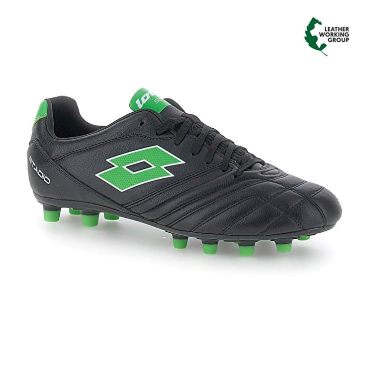 Men Lotto Stadio 300 III FG 50 Soccer Shoes Black / Green | WF630103Q2
