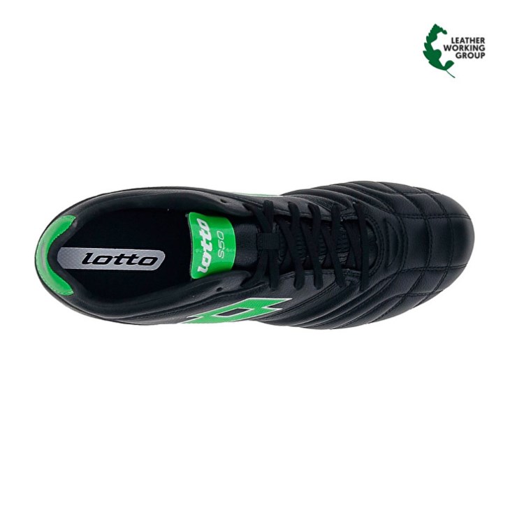 Men Lotto Stadio 300 III FG 50 Soccer Shoes Black / Green | WF630103Q2