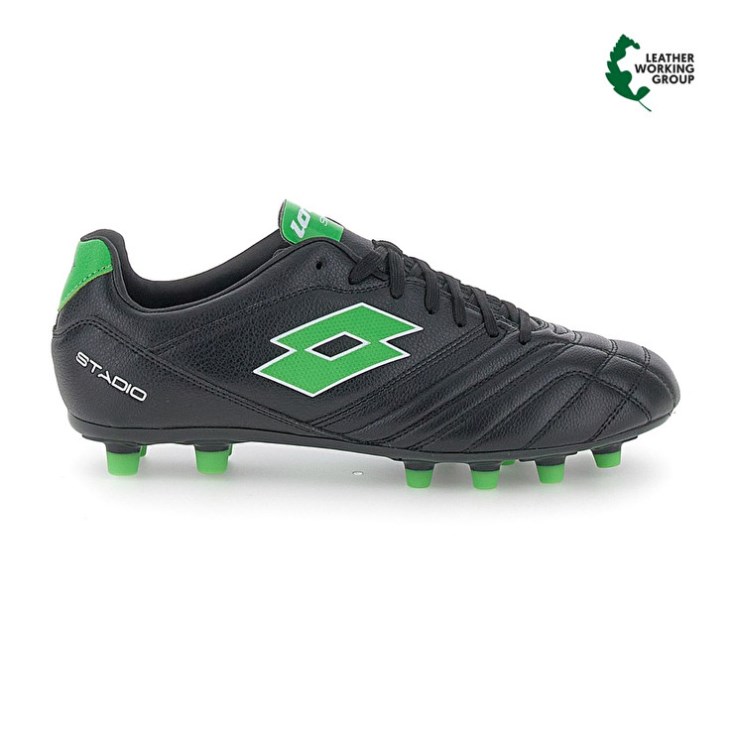 Men Lotto Stadio 300 III FG 50 Soccer Shoes Black / Green | WF630103Q2