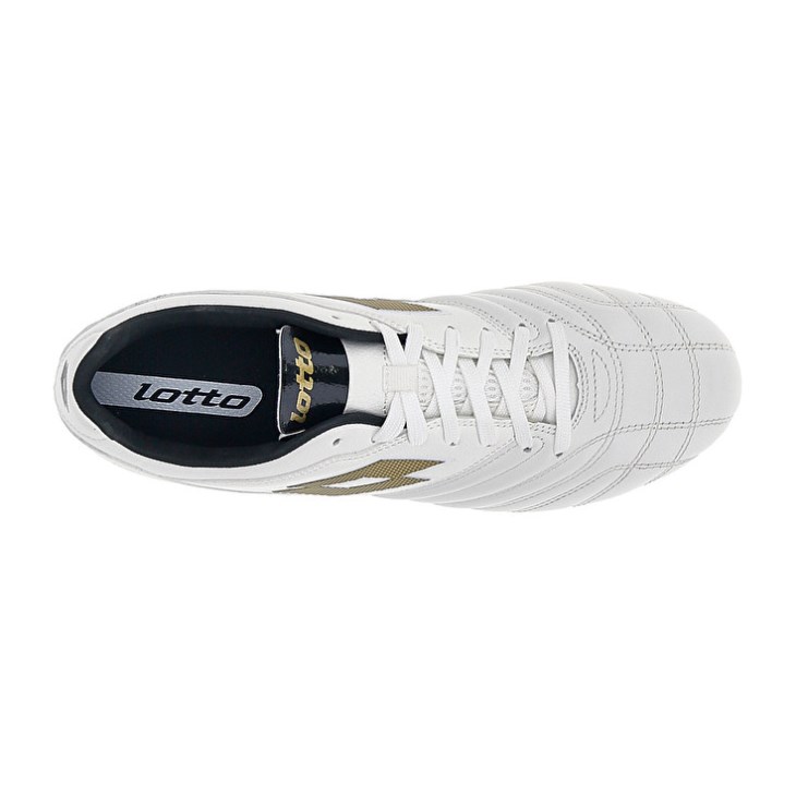 Men Lotto Stadio 300 III FG Football Boots White / Gold | OM545794N5