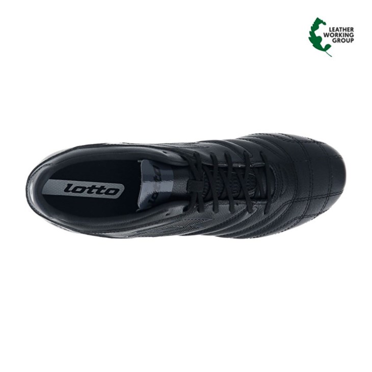 Men Lotto Stadio 300 III FG Soccer Shoes Black / Dark Grey | YN878917Q4