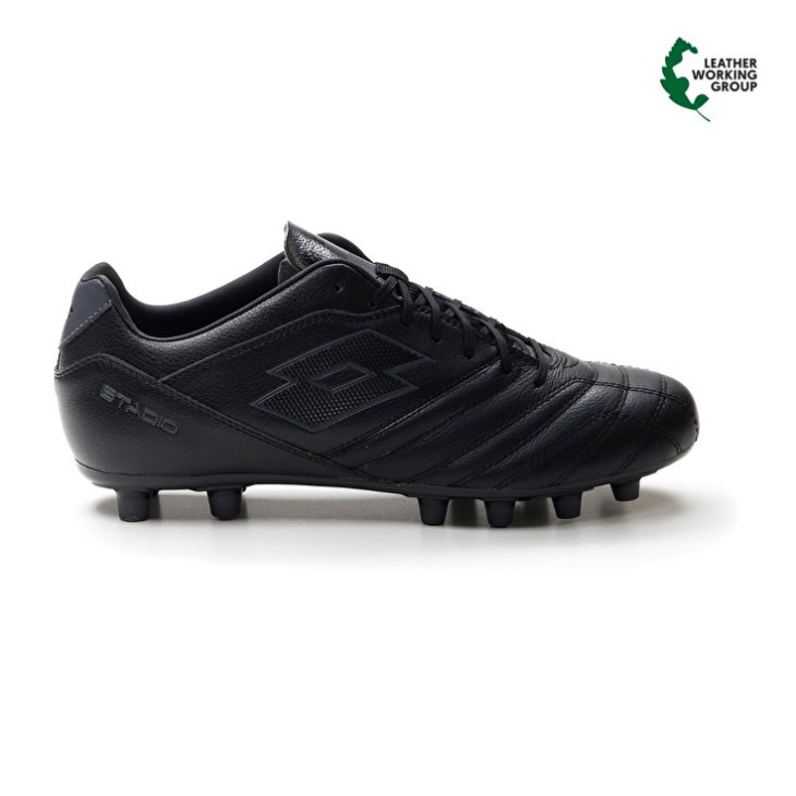 Men Lotto Stadio 300 III FG Soccer Shoes Black / Dark Grey | YN878917Q4