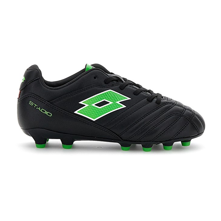 Men Lotto Stadio 705 FG JR Soccer Shoes Black / Green | VV991989Z4