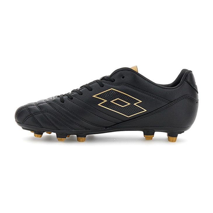 Men Lotto Stadio 705 FG Soccer Shoes Black / Light Gold | UN721852G2