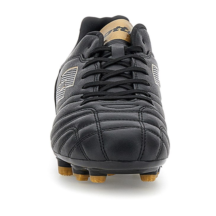 Men Lotto Stadio 705 FG Soccer Shoes Black / Light Gold | UN721852G2