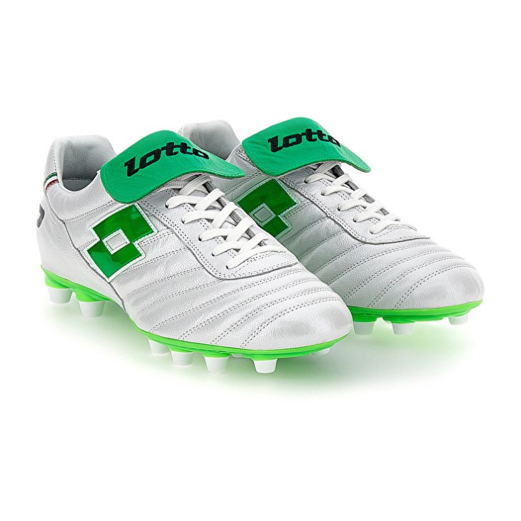 Men Lotto Stadio OG II FG 50 YRS Icon Football Boots White / Green | SH092769N4