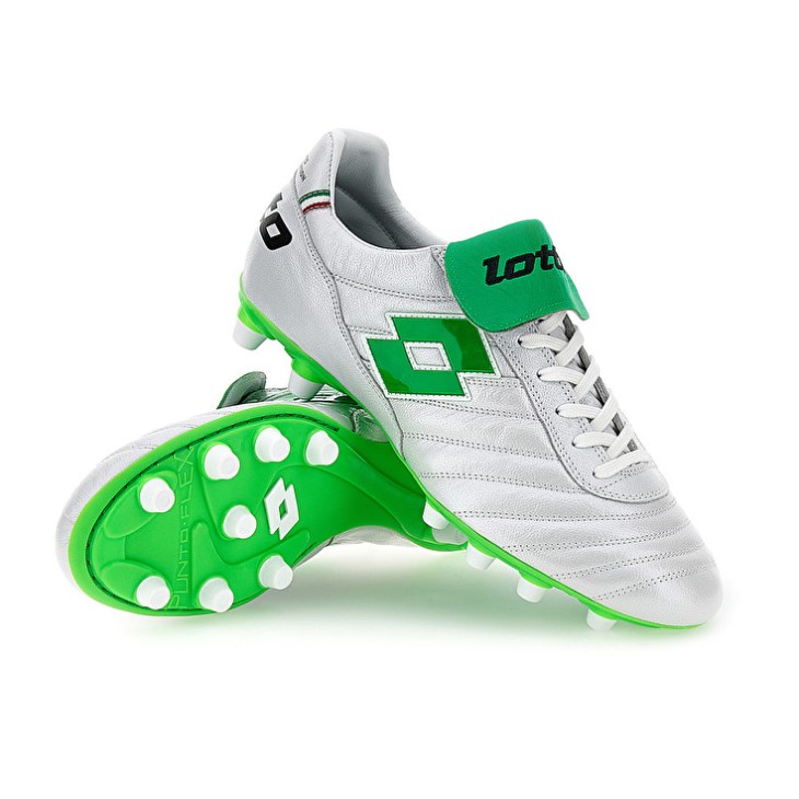 Men Lotto Stadio OG II FG 50 YRS Icon Football Boots White / Green | SH092769N4