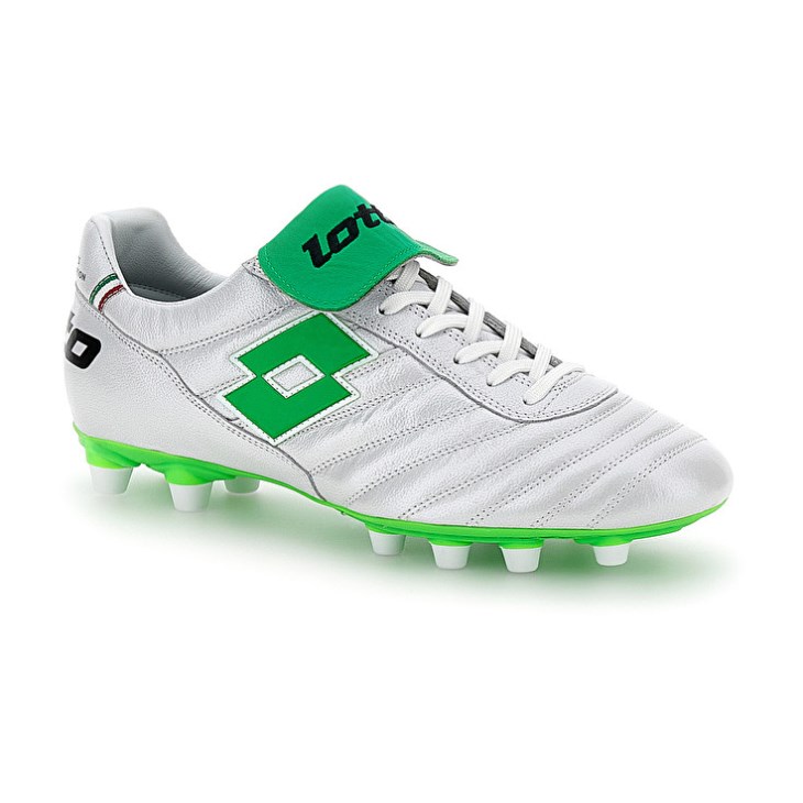 Men Lotto Stadio OG II FG 50 YRS Icon Football Boots White / Green | SH092769N4