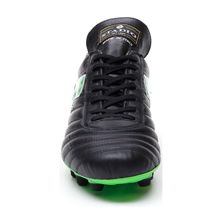 Men Lotto Stadio OG II FG Football Boots Black / Green | YH226652V1