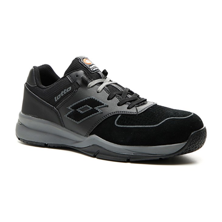 Men Lotto Street S1P SRC Safety Shoes Black / Silver | SU243024M0