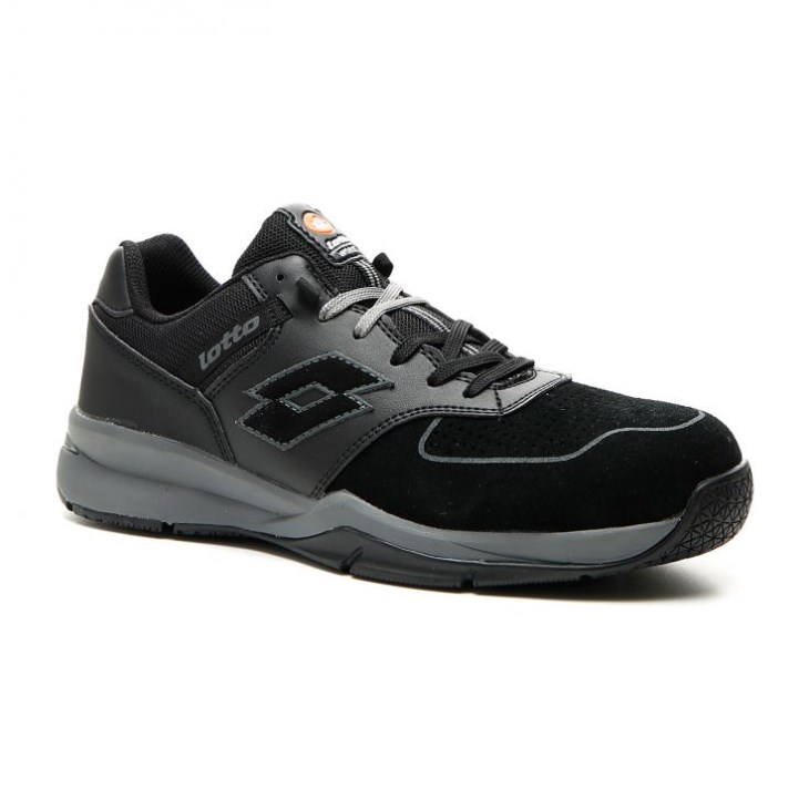 Men Lotto Street Safety Shoes Black / Dark Grey | FC605410R5