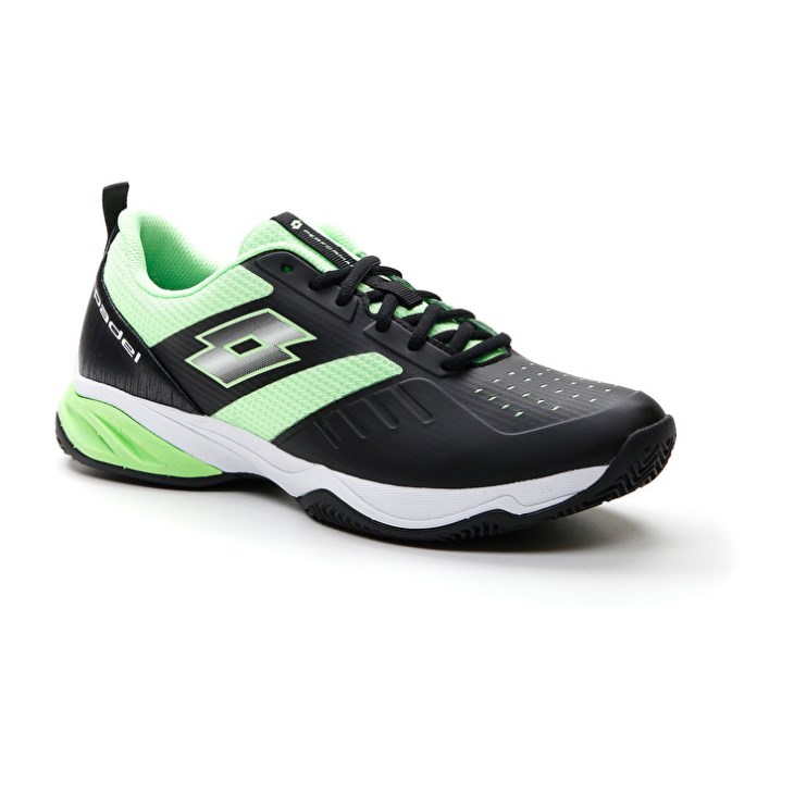 Men Lotto Superrapida 400 IV Padel Shoes Black / Green | QG235523T1