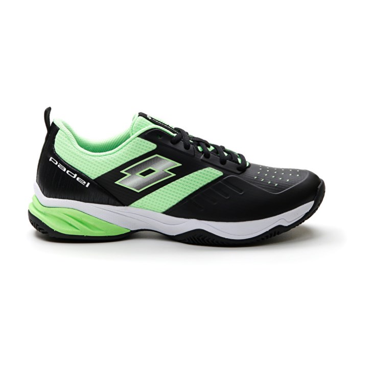 Men Lotto Superrapida 400 IV Padel Shoes Black / Green | QG235523T1
