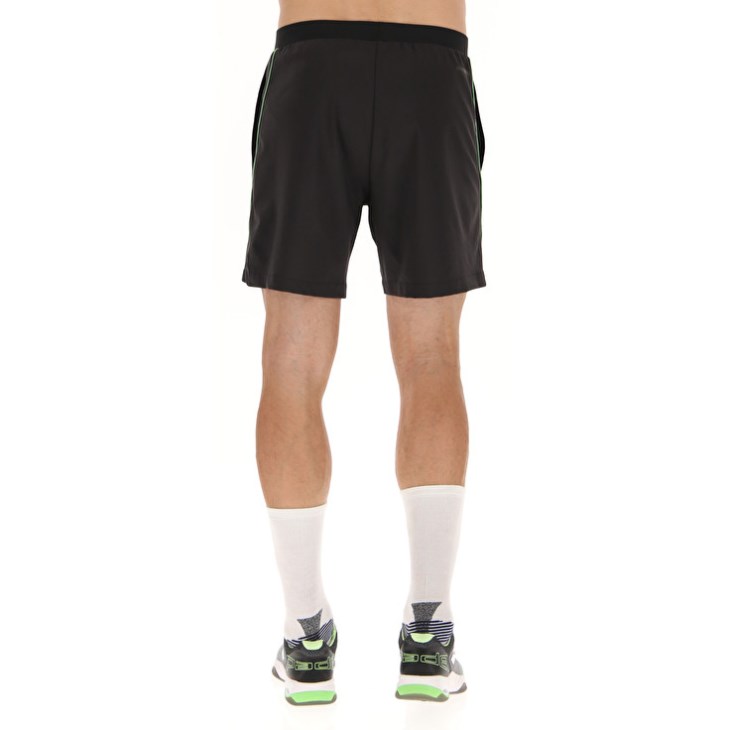 Men Lotto Superrapida V Shorts Black / Green | KM113481Y6