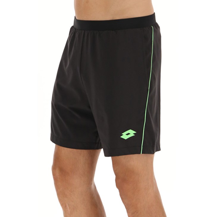 Men Lotto Superrapida V Shorts Black / Green | KM113481Y6