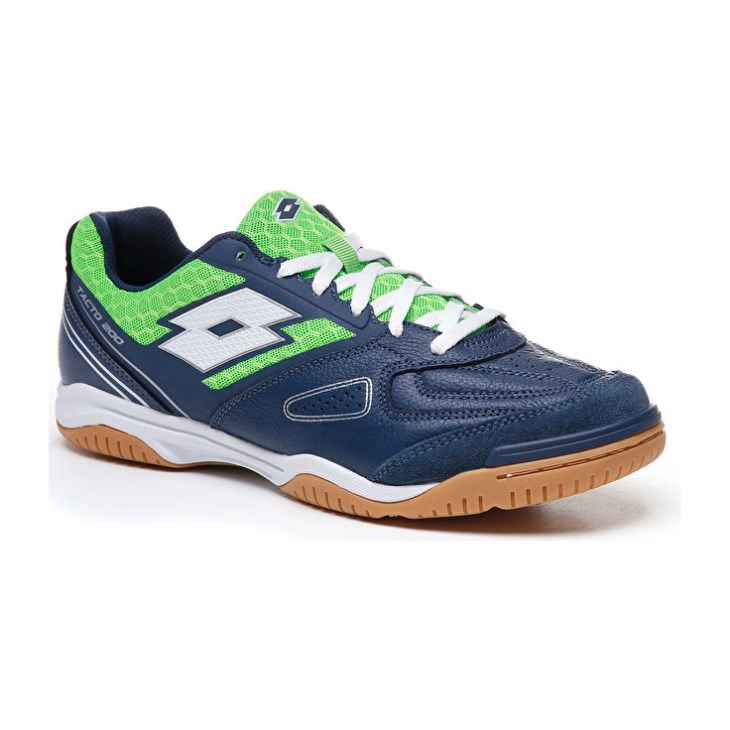 Men Lotto Tacto 200 IV Futsal Shoes Navy Blue / Green | BF086688Z3