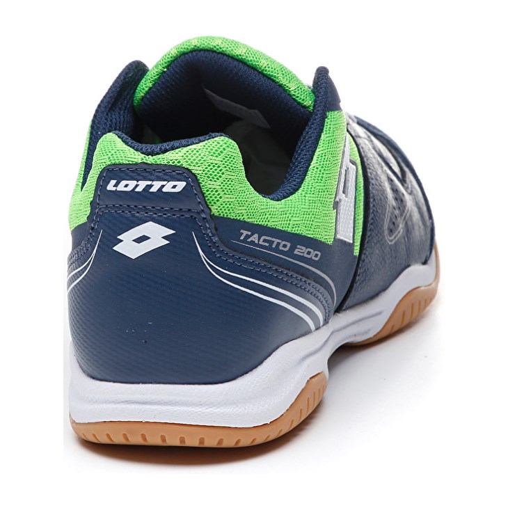 Men Lotto Tacto 200 IV Futsal Shoes Navy Blue / Green | BF086688Z3