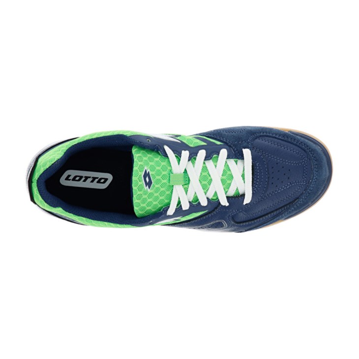 Men Lotto Tacto 200 IV Futsal Shoes Navy Blue / Green | BF086688Z3