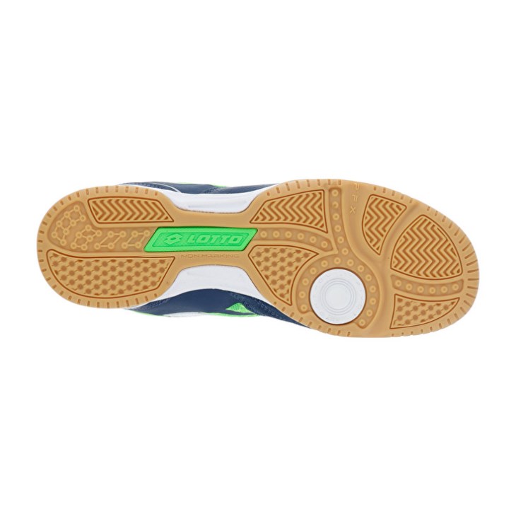 Men Lotto Tacto 200 IV Futsal Shoes Navy Blue / Green | BF086688Z3