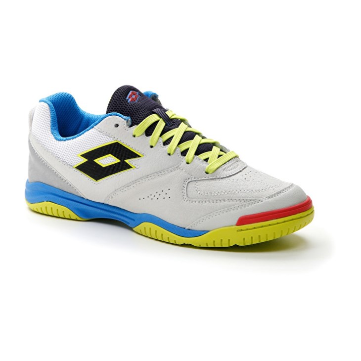 Men Lotto Tacto 200 VI ID Futsal Shoes White / Blue / Yellow | RB024362R2