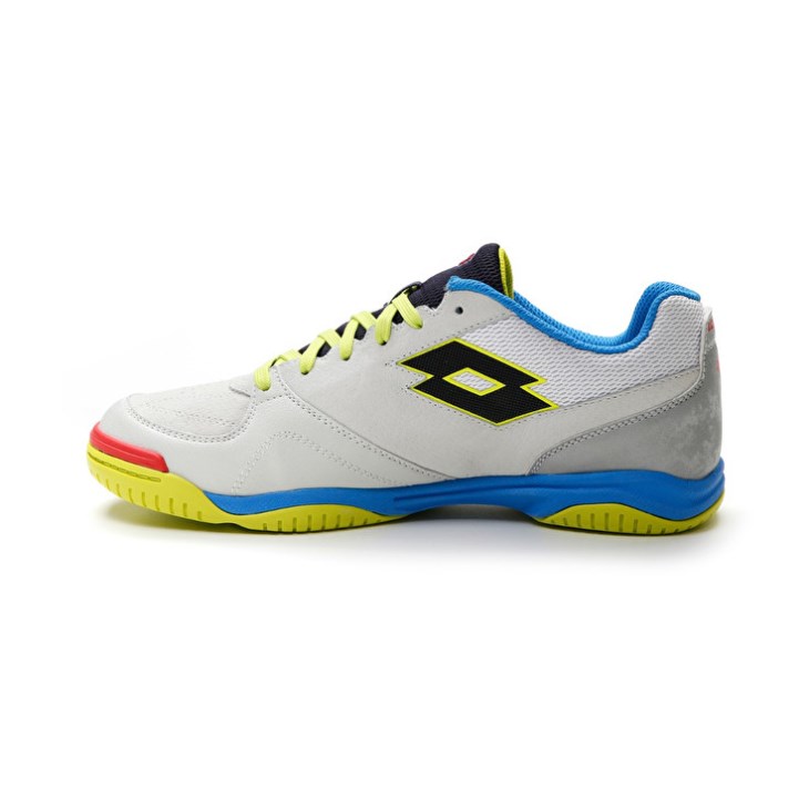 Men Lotto Tacto 200 VI ID Futsal Shoes White / Blue / Yellow | RB024362R2