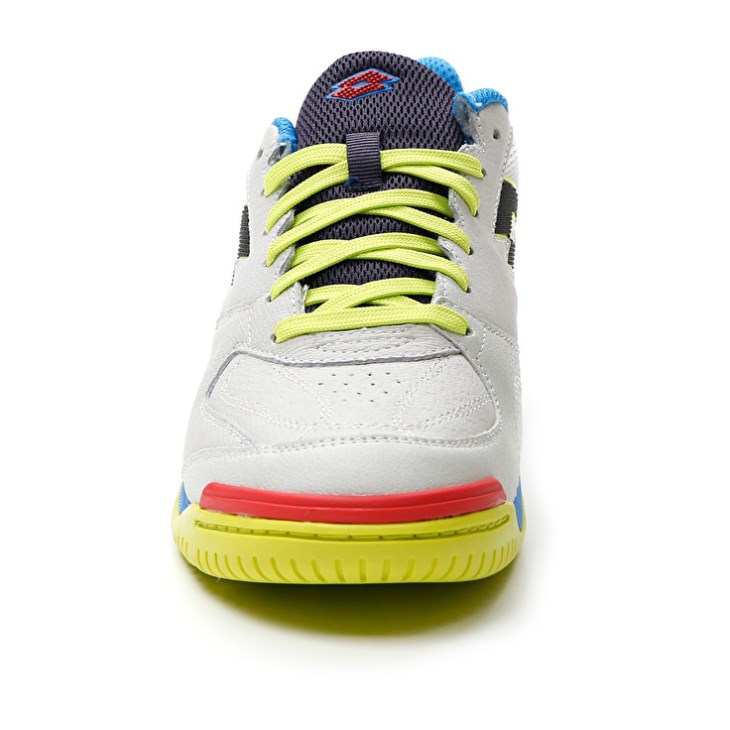 Men Lotto Tacto 200 VI ID Futsal Shoes White / Blue / Yellow | RB024362R2