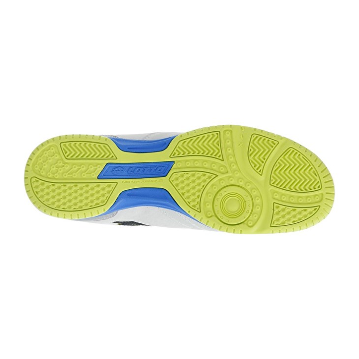 Men Lotto Tacto 200 VI ID Futsal Shoes White / Blue / Yellow | RB024362R2