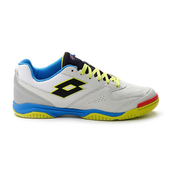 Men Lotto Tacto 200 VI ID Futsal Shoes White / Blue / Yellow | RB024362R2