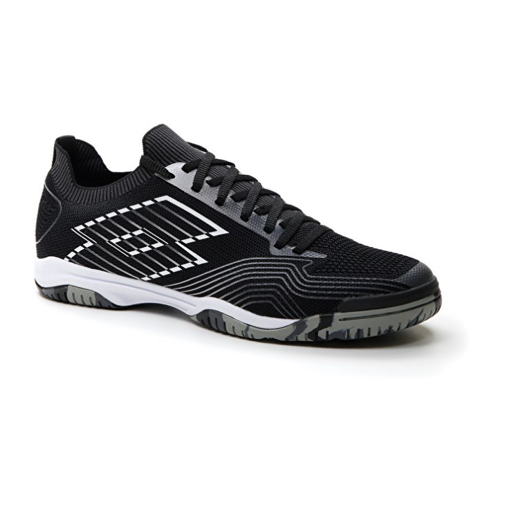 Men Lotto Tacto 250 ID Futsal Shoes Black / White / Grey | ZC152165N2
