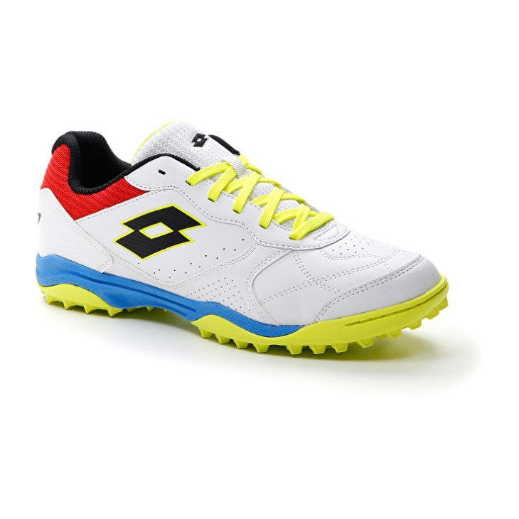Men Lotto Tacto 300 VII TF Futsal Shoes White / Yellow | PF902710B4