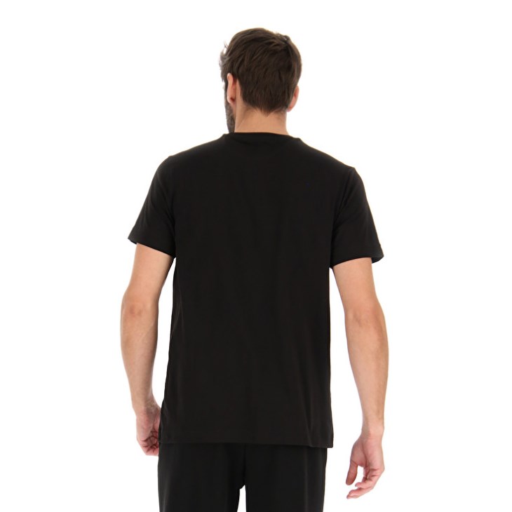 Men Lotto Tee Basic T Shirts Black | TP316151B8