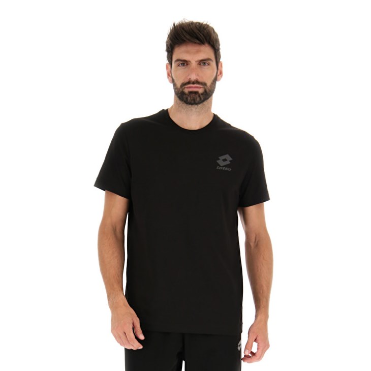 Men Lotto Tee Basic T Shirts Black | TP316151B8