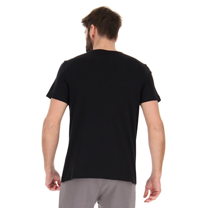 Men Lotto Tee Losanga V T Shirts Black | ZS976087I5
