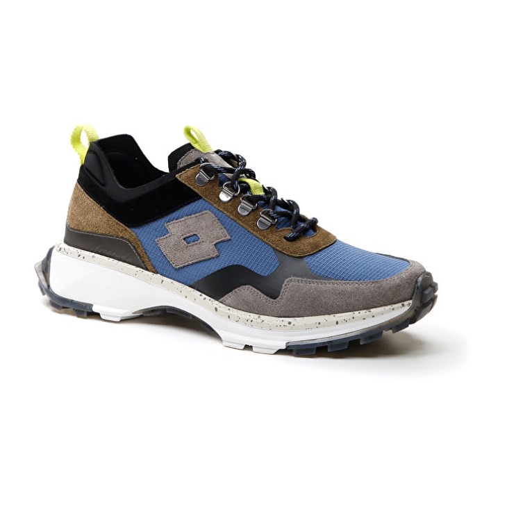 Men Lotto Tokyo Fuji Sneakers Grey / Blue / Gold | QI080118N9
