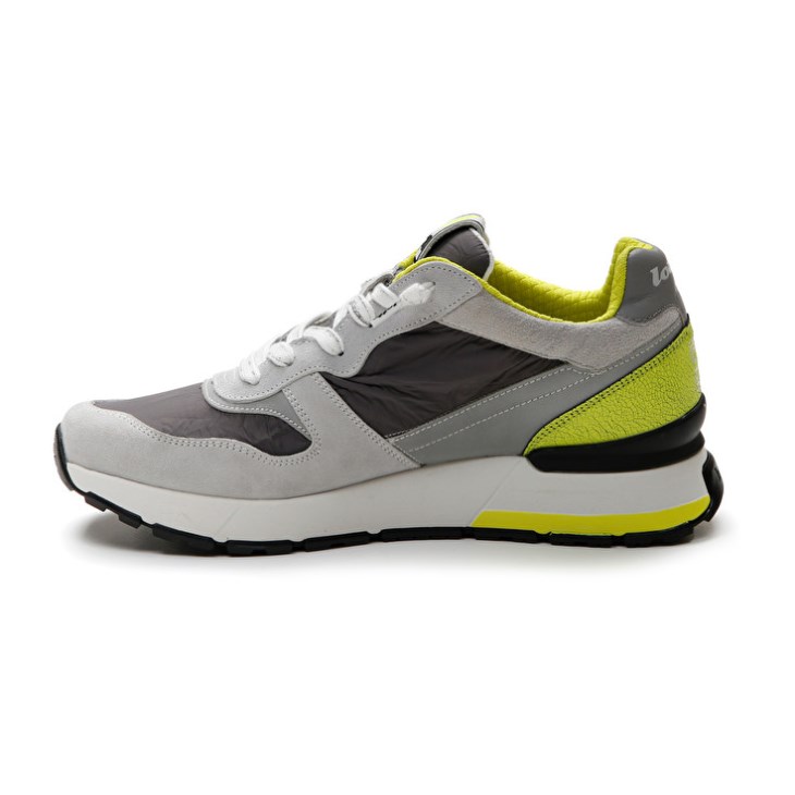 Men Lotto Tokyo Ginza Crack Sneakers Grey / Grey / Green | TH787718L4