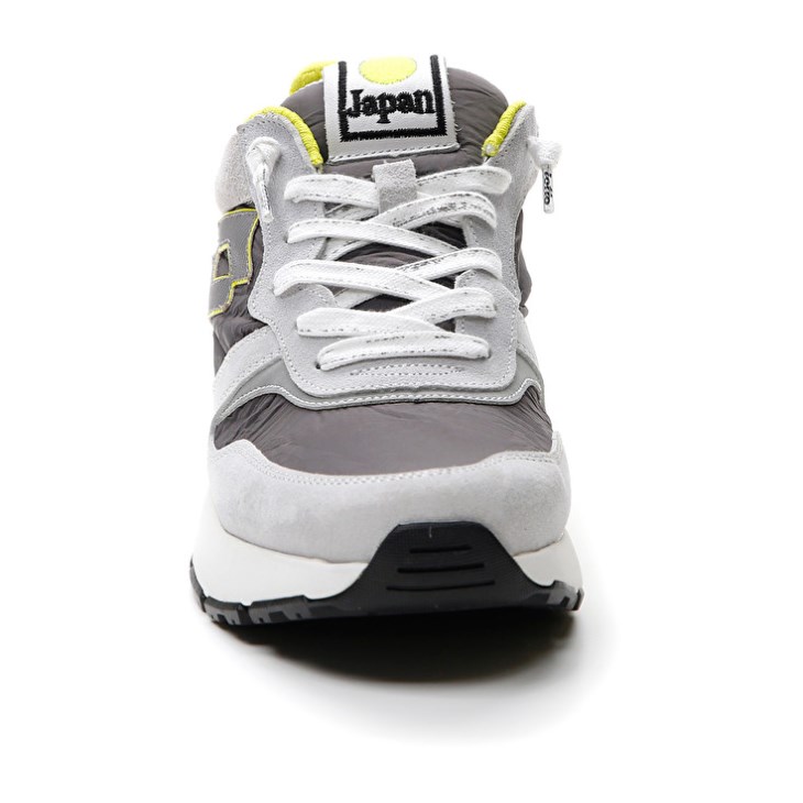 Men Lotto Tokyo Ginza Crack Sneakers Grey / Grey / Green | TH787718L4